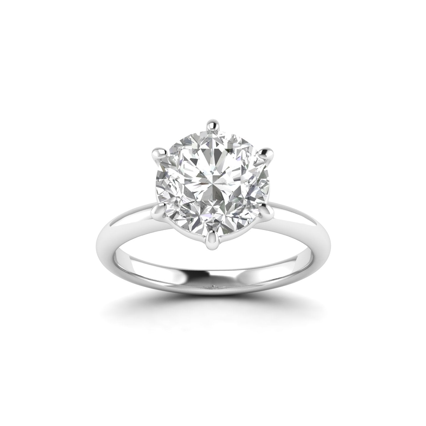 White Gold Studded 3 Carat Lab Grown Diamond Ring-F Color VS2 Clarity.